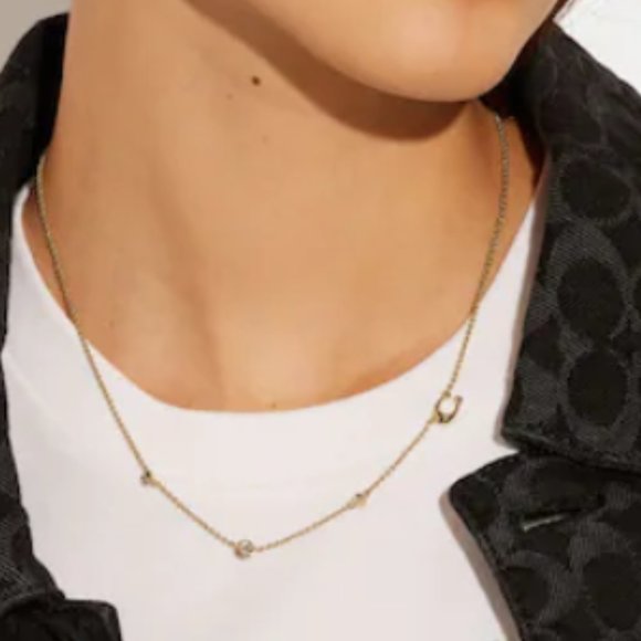 Coach Signature Crystal Cluster Necklace - Picture 4 of 4